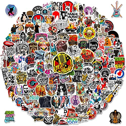 Band Aufkleber, 200 Stück Rock & Roll Sticker, Rock Band Punk Aufkleber Heavy Metal Punk Music Band Wasserdicht Vinyl Stickers für Auto Motorräder Fahrrad Skateboard Snowboard