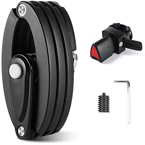OneGas Compact Folding Bike Lock, 4-Digit Anti Theft Combination, 2.8 FT (85CM) Heavy Duty, Black