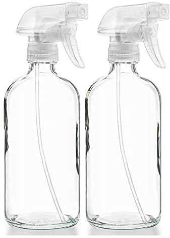 MyncbD Botella de Spray 2 Unids Vacie La Botella De Rociado Transparente De Cristal, Recipiente Recargable, Adecuado para Aceites Esenciales, Productos De Limpieza, Plantas Atomizadas O Cocción