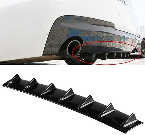 Auto ABS Heckstoßstange Lippe Diffusor, Für BMW E36 E39 E46 E60 E61, E80 E81 E82 E87 E88 Universal Heckspoiler Haifischflosse Chassis Splitter Heckschürze Spoiler,A-Black-L