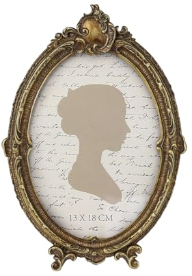 Sunlit Vintage Picture Frame 5x7 Inch, Oval Antique Photo Frames with Glass Front, Bronze