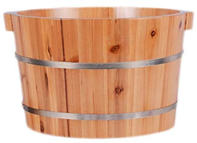 SilteD Holzfass-Fußbad-Fußwanne zum Einweichen der Füße, Fußbad-Whirlpool, Holzeimer für Pediküre, Fußbecken für Erwachsene, Fußbad-Eimer Present