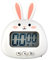 Niedlicher Hasen-Küchentimer, LED Großer Bildschirm Digitaler Küchentimer Magnetisch Stoppuhr Timer mit Uhr, Countdown-Timer Mini KochTimer (Ohne Batterie) (Weiß)