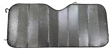 PLUS HOME Protector Solar de Polietileno con Película de Aluminio - Instalación con Ventosas y Gomas Elásticas - Protección UV para Parabrisas Delantero.Parasol DE Coche 60x130cm 190g/m2