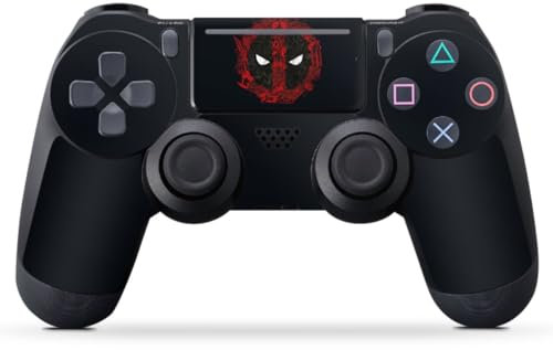 Skin kompatibel mit Sony Playstation 4 Pro Controller Folie Sticker Marvel Deadpool Logo