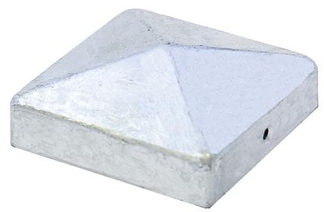 Fence Post Caps 3 x 3 Inch,Fence Post Toppers,Metal Pyramid Fence Post Caps - Fits 3x3” Posts - Galvanized Steel, Protects Posts, Pre-Drilled Screw Holes