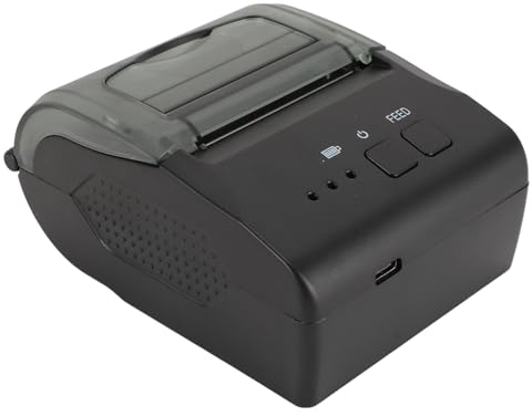 Bewinner Imprimante de Reçus Thermique Bluetooth 58 Mm, Mini-Imprimante Portable sans Fil pour Factures de Poche, Tickets de Caisse, Imprimante Thermique Mobile pour Petites Entreprises,