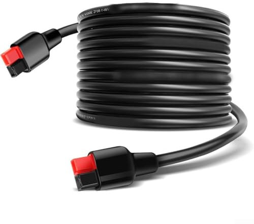 Eawfgtuw Rallonge solaire Anderson 45 A 16 AWG en cuivre étamé de 6 m, câble rouge et noir, compatible avec les panneaux solaires, générateurs, centrales électriques