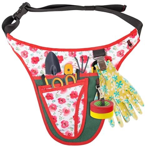 Gardening Tools Belt Bag,Gardening Tool Belt for Women,Garden Tool Belt with Quick Release Buckle,Gardening Gifts for Women,Adjustable Waist Tool Belt Pouch for Gardening,Plumbing,Florists,DIY