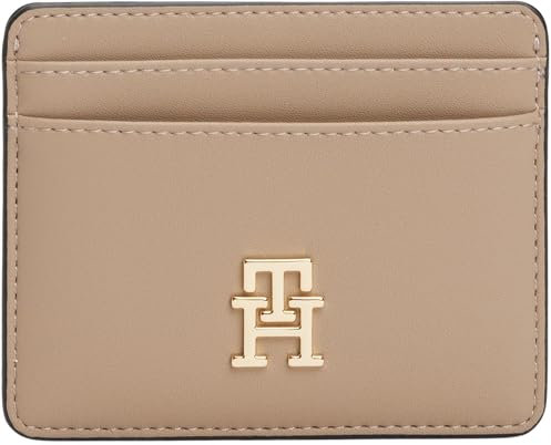 Tommy Hilfiger Porte-Carte Femme Feminine mit Logo, Beige (Coastal Taupe), Taille Unique