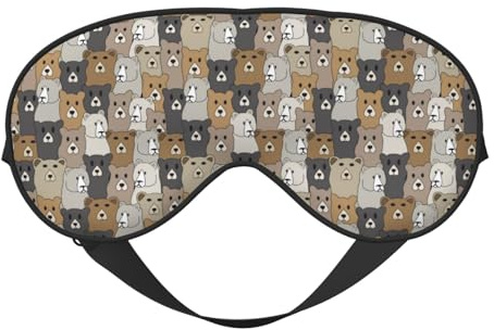 Cartoon Bär Schlafmaske, Augenmasken für Schlaf Doppelseitig, Schlafmasken für Frauen Männer, Verdunkelung Augenabdeckungen zum Schlafen, Reisen