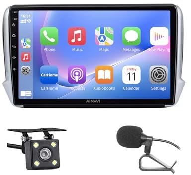 Autoradio 2 Din per Peugeot 208/2008 2012-2018. Wireless Carplay&Android Auto 10.1Touchscreen autoradio peugeot 208 con navigazione/telecamera di backup/BT/Wifi/Miror Link/MIC/FM/SWC