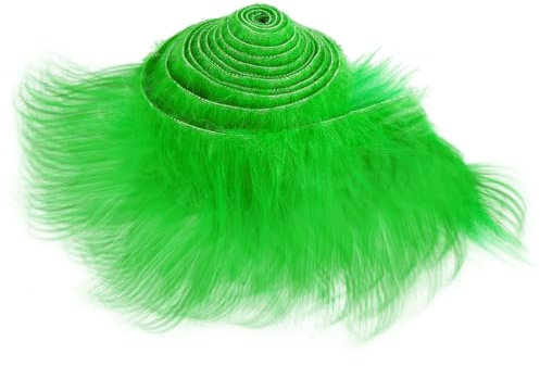 Outbit Kunstpelz Vorgeschnittene Streifen, 3,5 x 60 Zoll Kunstleder Plüsch Fell Flauschiger Stoff Handwerk für Zwerge Bart Weihnachtsmann Haar Zwerg Cosplay Kostüm DIY Handwerk Dekoration (Grün)