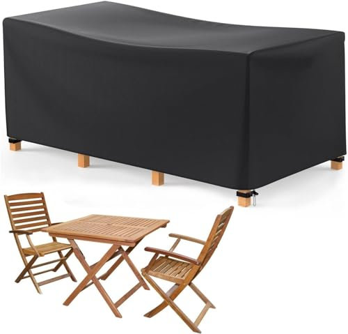 Waterproof 420D Heavy Duty Large Rectangular Garden Table Furniture Cover - Protect Your Patio Set Bistro Sofa and Rattan Furniture