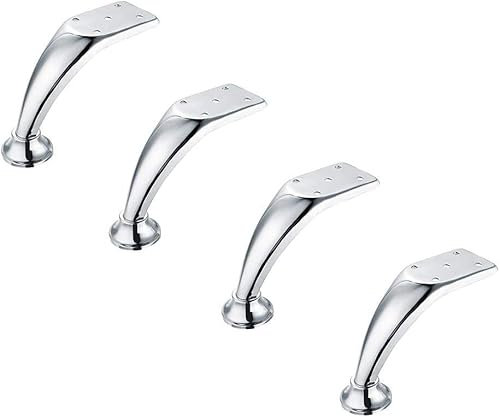 Möbelbeine, Tischbeine aus Metall, Metall Chrom Sofa Beine Ersatz Tisch Stuhl Schrank Betten Beine Silber 4 Stück