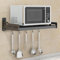 DISDADA Soporte Microondas Pared Cocina, Estante Microondas Pared Colgar, Estanteria Microondas Encimera Metalicos con 5 Ganchos (57 * 36 * 14.5 CM)