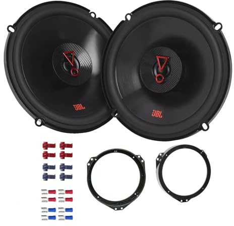 JBL Stage3 627F Lautsprecher mit Einbauset passend für Opel Astra F 1991-2000 Türen vorne 450W 165mm 2 Wege Koax