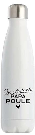 Otshirt Bouteille Isotherme Papa Poule 2 | Gourde | Idée Cadeau Père Humour Original Noël Anniversaire Fête des Pères Famille Amour Naissance Retraite