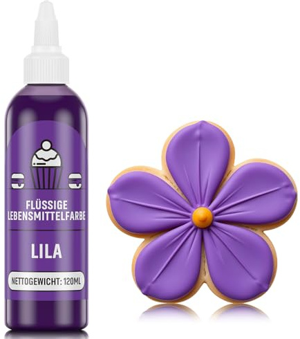 Waysroma Lebensmittelfarbe Lila 120ml, hochkonzentriert & zuckerfrei Lebensmittelfarbe Flüssig zum Backen, Kuchen, Macaron, Zuckerguss, Fondant, Kekse, Donuts
