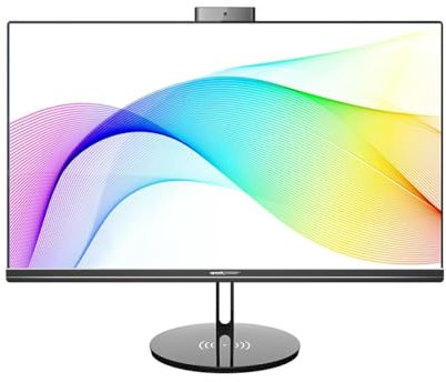 Mach Power PC All-In-One 24 i3-12th, 16GB RAM, 512GB SSD, Windows 11 Pro, Webcam Pop-up 5MP, Wi-Fi, Bluetooth, Base con Ricarica Wireless, Retro RGB (IT-AIO24I316512-12TH)