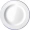 HOCHSTE Falcon Enamel Dinner Plate Classic White with Blue Rim Durable Porcelain on Steel Oven & Dishwasher Safe Ideal for Home, Camping, Outdoor Use Round Dinner - 24 x2cm x1
