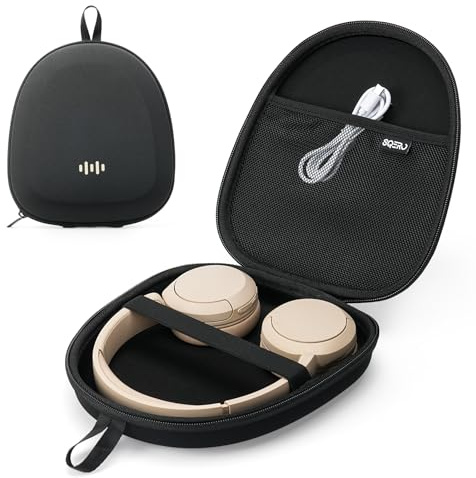 Kopfhörer Taschen Over Ear Hart für JBL/Soundcore/Sony/Bose/BERIBES, Ultra-dünne Reise Kopfhörer Hülle Case Tragbar Universal für die meisten Drehbare Kopfhörer (Schwarz)