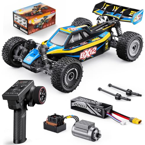 DIKAVEY 1/12 coches RC sin escobillas para adultos, Max 50 MPH rápido RC Buggy, coche de control remoto todoterreno de alta velocidad, camión RC todoterreno de afición, camiones 4x4 con batería 3S