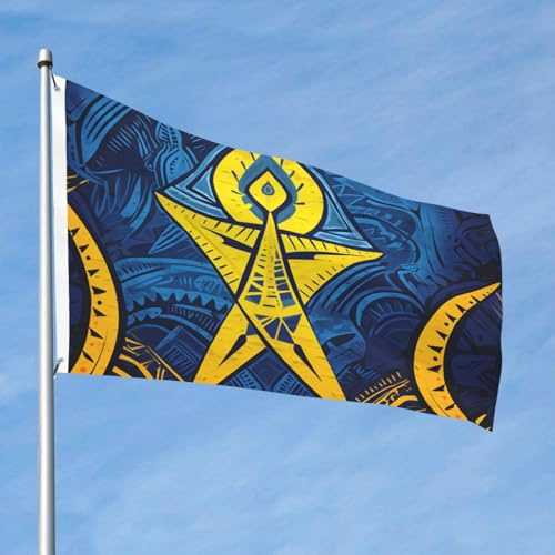 Flagge 60 cm x 90 cm, für drinnen und draußen, mit Öse, für Frühling, Sommer, blaue und gelbe Stammesflaggen für den Außenbereich, Garten, Hof, Banner, dekoratives Schild, saisonale Willkommensflagge