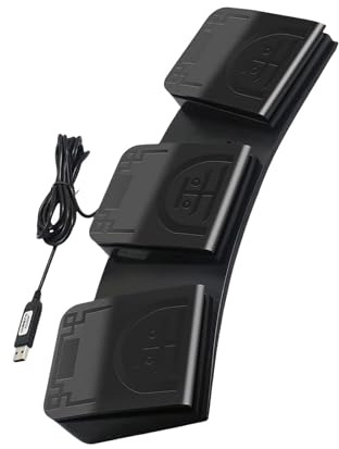 Rxgiasup Customizable USB Triple Foot Switches for Gaming Setups, Equipment & Keystroke Automation USB Triple Foot Pedal for PC