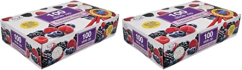 100 TidyZ Large Slide Zip Freezer Bags. Resealable. Zip Lock Food Bags. BPA Free. For Freezing Fruit, Vegetables, Meat. Keeps food Fresh. In a Dispenser Box (Pack of 2)
