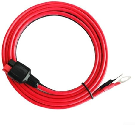 45 A auf O-Ring-Terminal für Batterie-Anschlusskabel, 10 AWG verzinnter Kupferdraht mit 8 mm Ringösen für Solarzellen, tragbare Kraftwerke, Rot und Schwarz (0,6 m)