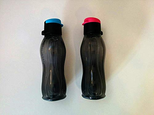Tupperware Lot de 2 bouteilles à bouchon rabattable Noir 310 ml