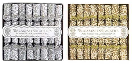 Mini Christmas Crackers Saucer Pack of 16 Breakfast Gold Silver Xmas Afternoon Tea Vintage
