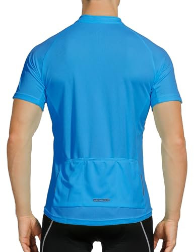 INBIKE Radtrikot Herren Kurzarm Fahrradtrikot Kurz Ärmellos Shirt Fahrrad Trikot Jersey Aus Elastischem Atmungsaktiv Schnell Trockendem Stoff Blau L