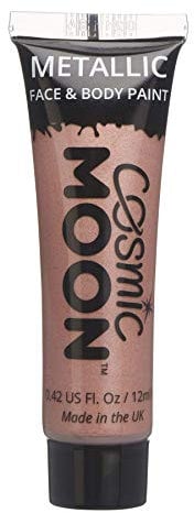 Cosmic Moon - Peinture de maquillage métallique pour le visage et le corps - 12ml - Créez des motifs de maquillage métallique fascinants pour visage! - Inclut: Or Rose