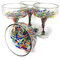 Verre soufflé à la main mexicain - Lot de 4 verres à margarita soufflés à la main - Confettis Carmen (473,6 g)