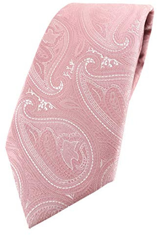 TigerTie Designer Krawatte in rosa altrosa silber Paisley gemustert