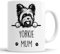 Faithful Prints Taza de cerámica con texto en inglés Yorkie Mum, regalo de mascota, diseño de Yorkshire Terrier, para mamá, papá, amigo, broma, regalo divertido para cumpleaños, Navidad,