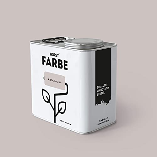 HORST Wandfarbe Rosenquarz 2,5L - Hochwertige Innen-Farbe - Hohe Deckkraft & Schnelltrocknend - Geruchsneutral - Spritz- & Tropffrei - 100% Natürlich - Rosa