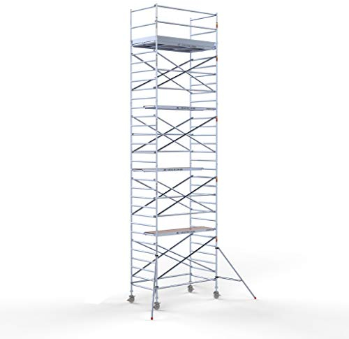 AC Steigtechnik PRO-L 250 Aluminium-Rollgerüst 10m Arbeitshöhe, Konfiguration für Wandstand (10,30 m Arbeitshöhe)