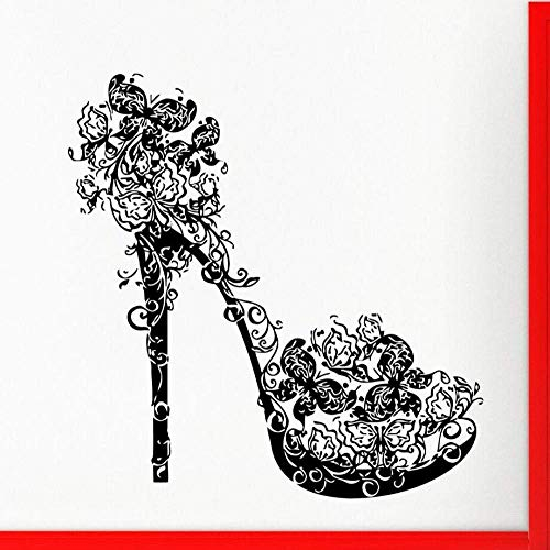 High Heel Schuhe Wandtattoo Schmetterling Strudel Blume Mode Wandaufkleber H