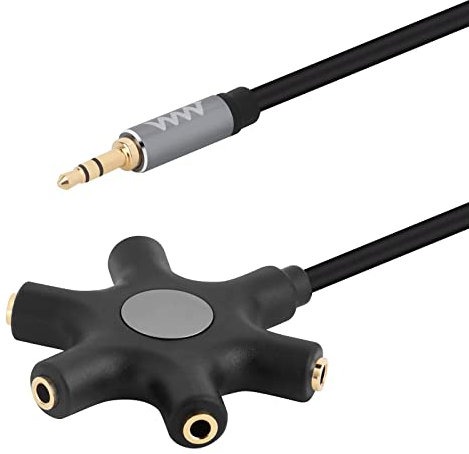 innov8 3.5mm Male AUX to 5 Ports Female Multi Headphone Stereo Audio Splitter 1m