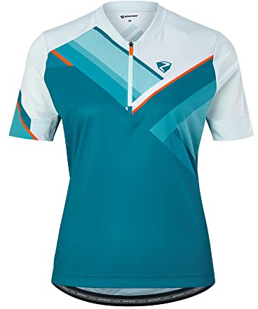 Ziener Damen Nisali Fahrradtrikot Radtrikot Mountainbike Rennrad atmungsaktiv schnelltrocknend elastisch kurzarm , Crystal Blue, 42 EU