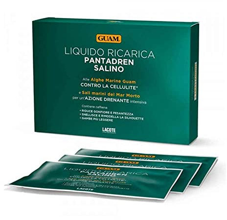 Guam PANTADREN Flüssigsalz mit intensiver Entwässerung, Nachfüllpackung mit Meeresalgen Meersalz aus dem Toten Meer, 3 x 100 ml