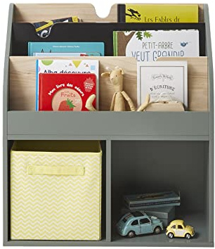 VERTBAUDET School Aufbewahrungsschrank, 2 Fächer + Bücherregal, Grün TU