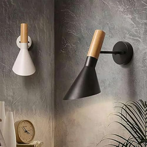 Winlams LED-Wandleuchten, industrieller Stil, kreativ, AJ Bett, Wohnzimmer, Innenbereich, amerikanische Retro-Wandleuchte, Aluminium, Schmiedeeisen, Gehweg, Veranda (Schwarz)