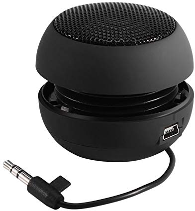 Ejoyous Mini Altavoces con Conector Jack, Mini Altavoz Portátil de Viaje de 3,5 Mm para Teléfono con Batería Integrada para Teléfono Móvil MP3 PC, Altavoces Recargables para Teléfono(Negro)