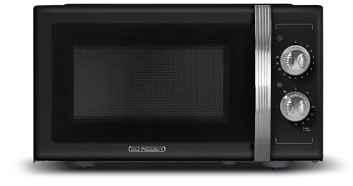 SCHNEIDER - SMW23VMB - Micro ondes gril Vintage - 23 litres - 6 niveaux de puissance - Plateau tournant (27cm) - Noir
