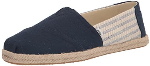 TOMS Women's Alpargata Rope Classic Loafer Flat, Navy Stripes, 5.5 UK