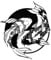 JILIP Koi Fisch Metall Wandkunst, Karpfen Fisch Wanddekoration, Yin Yang Wand Silhouette aus Metall, für Art Room Hanging Wall Sculpture (Size : 19.7IN/50CM)